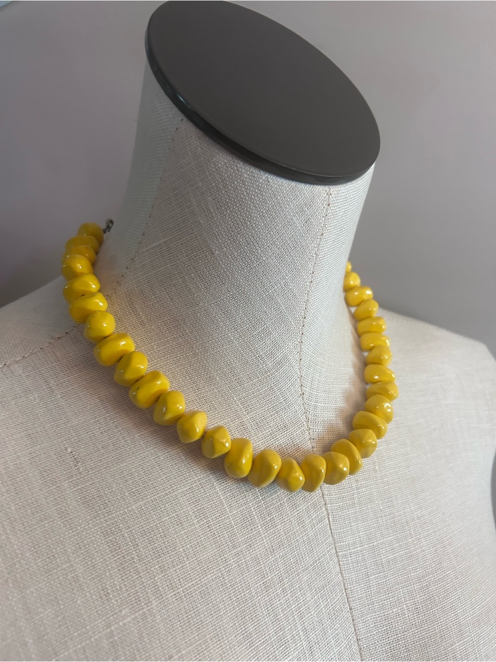 Vintage Yellow Beaded Necklace - Women's Jewelry
